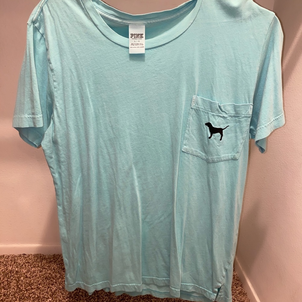 🦋PINK Teal Short-Sleeve Pocket T-Shirt🐬